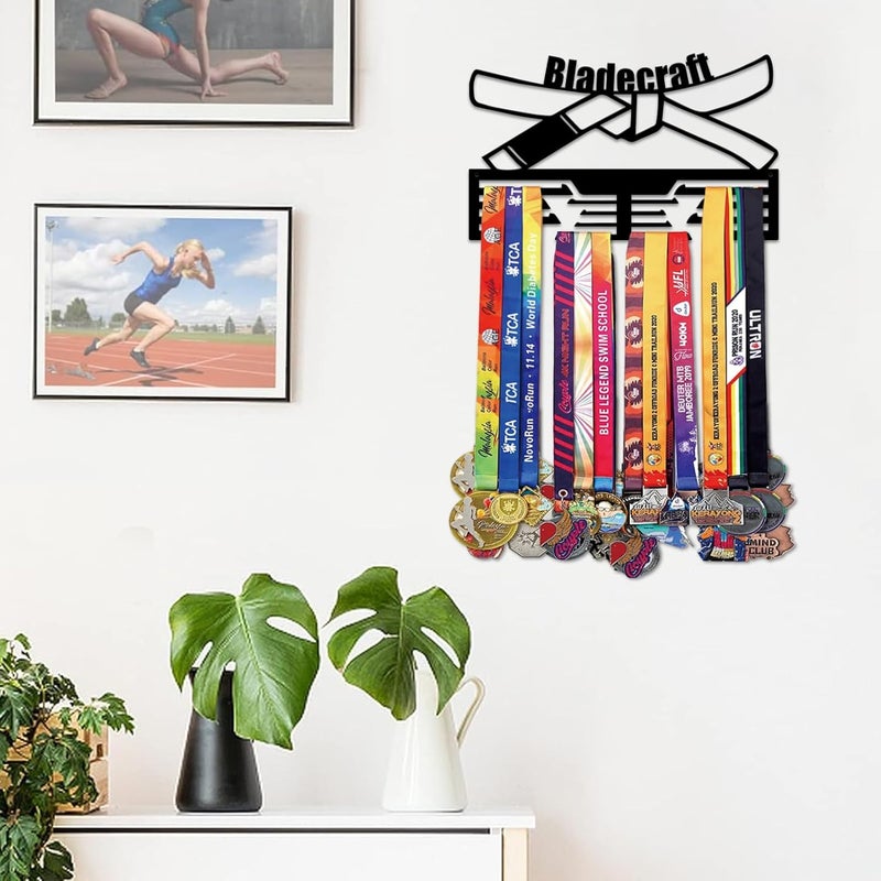 Resama Medal Hanger Holder Display Wall Rack Frame Shelf-Medal Hanger Awards Ribbon Soccer,Gymnastics,Holder Display Rack for 60 Medals - Image 5